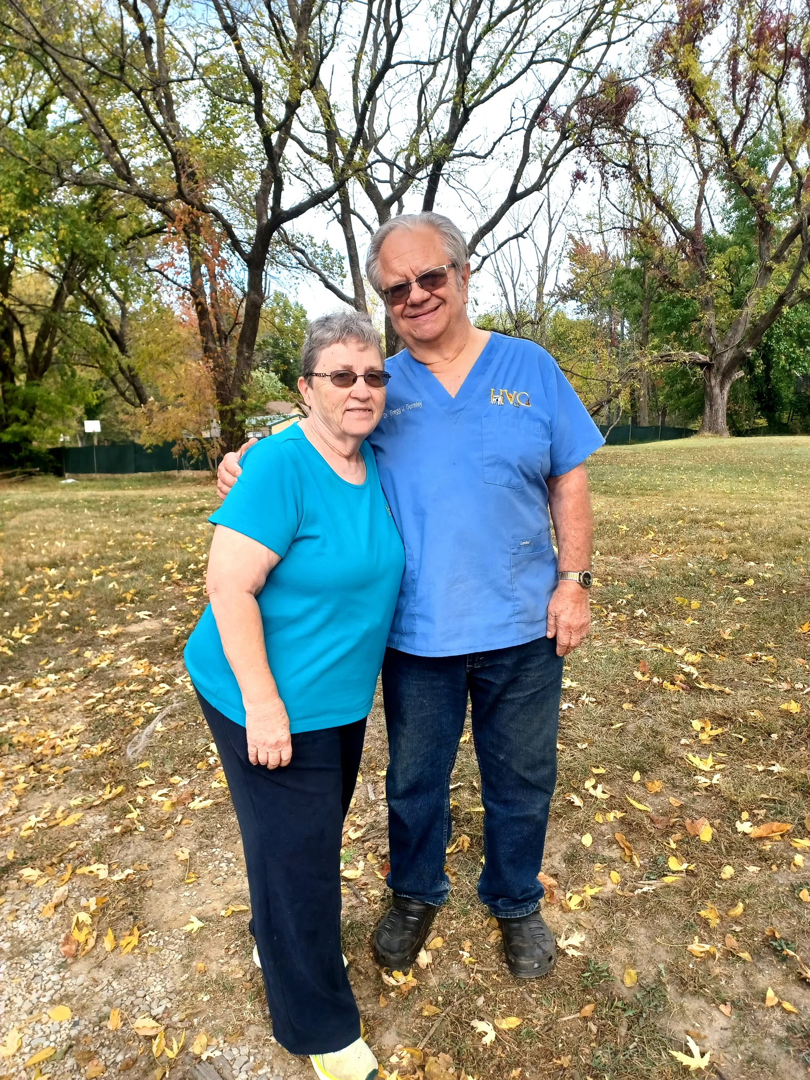 Carol and Gregg Gormley together on Highland's autumn grounds
